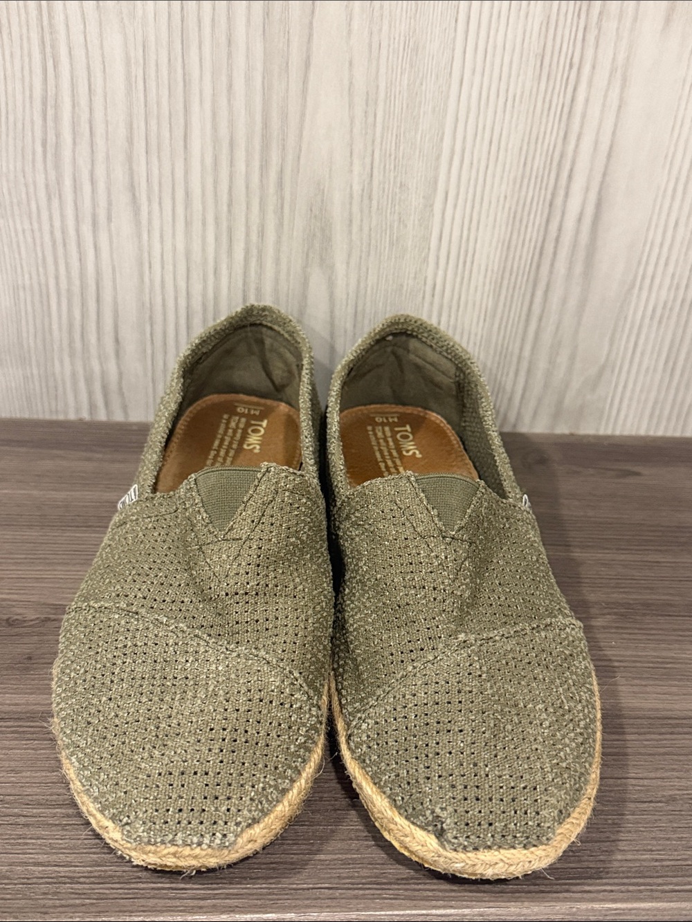 Toms Men's Olive Slip-On Espadrille Loafers